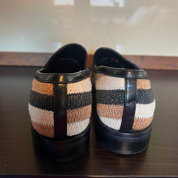 3.1 Phillip Lim Tan Knit Raffia Striped Slip On Alexa Penny Loafers Womens 40 - Picture 3 of 15